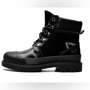 Timberland Wmns Heritage 6 Inch Black Shinny Boots TB 0A2K3D 001 Size 7 7.5 8